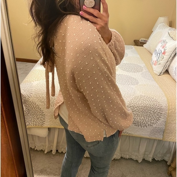 Pink Swiss Dot Sweater - Picture 2 of 11